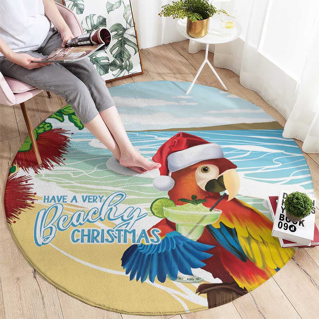 Have A Very Beach Christmas Round Carpet Parrot By Lehua Flower LT7 - Polynesian Pride