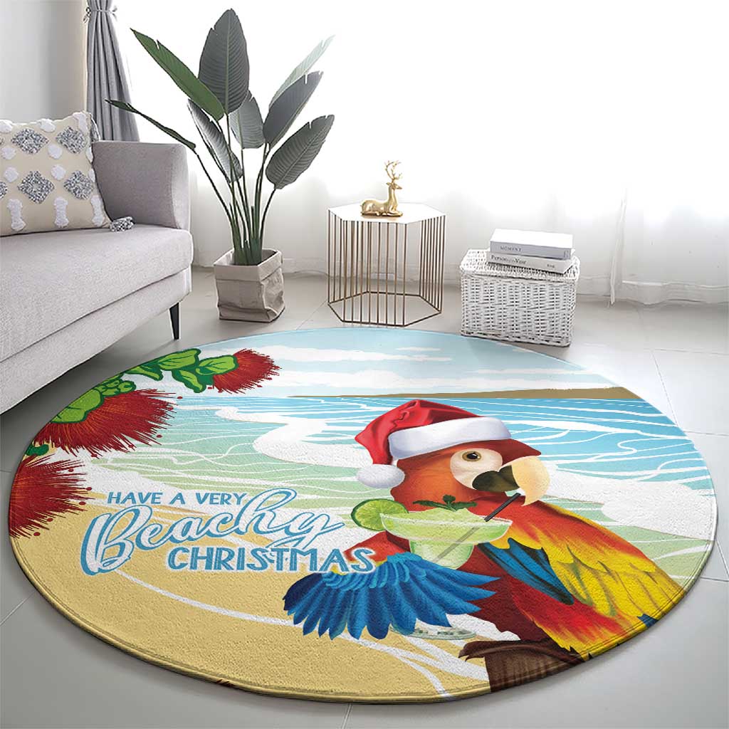 Have A Very Beach Christmas Round Carpet Parrot By Lehua Flower LT7 - Polynesian Pride