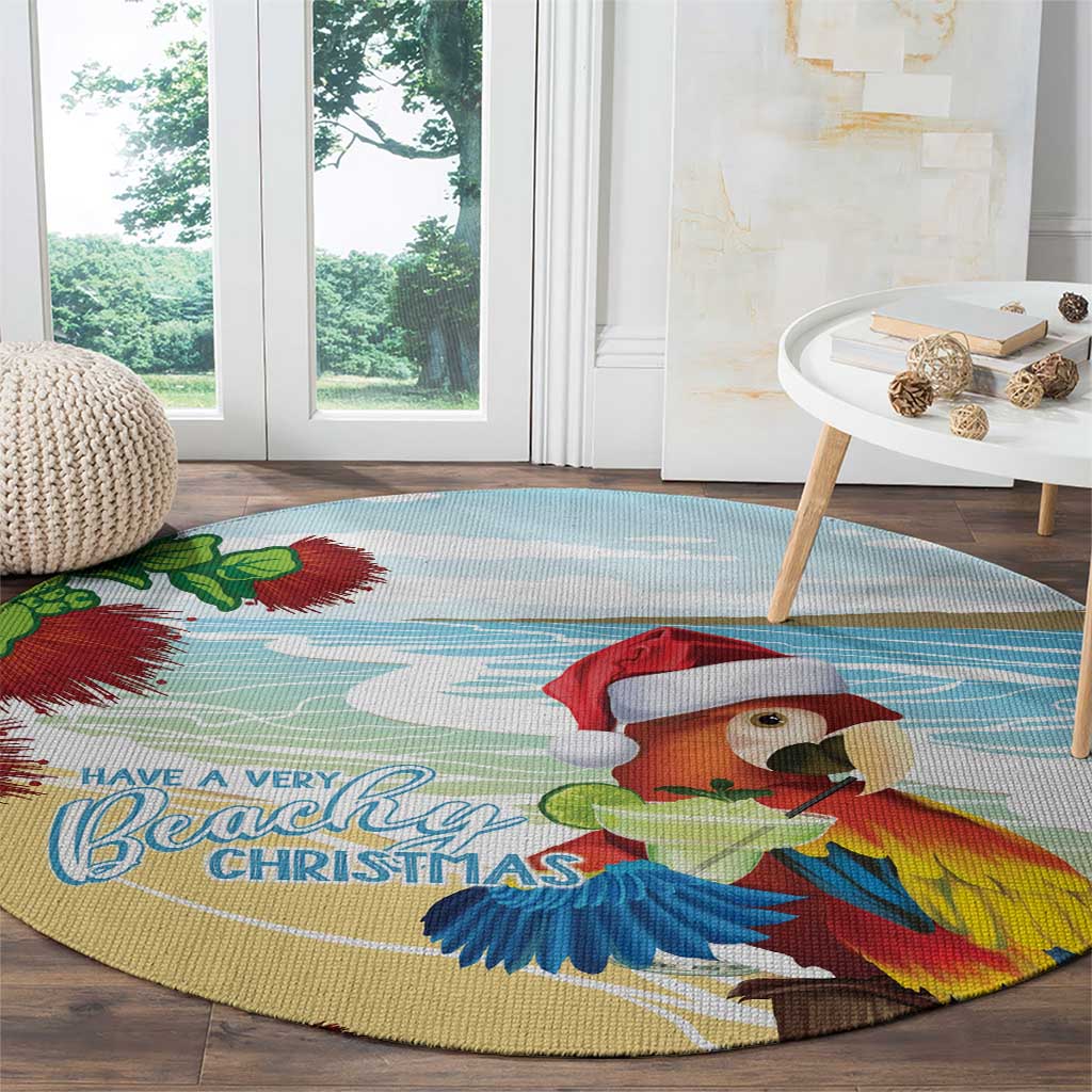 Have A Very Beach Christmas Round Carpet Parrot By Lehua Flower LT7 - Polynesian Pride