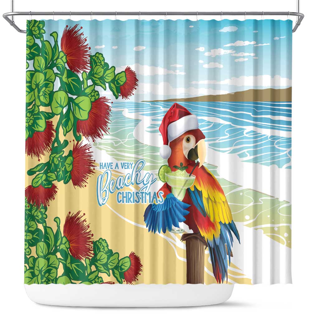 Have A Very Beach Christmas Shower Curtain Parrot By Lehua Flower LT7 Art - Polynesian Pride