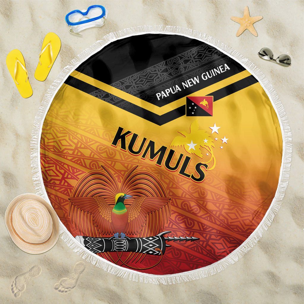Papua New Guinea Rugby The Kumuls Beach Blanket Motuan Inspired Pattern LT7 One Size 150cm Multicolor - Polynesian Pride