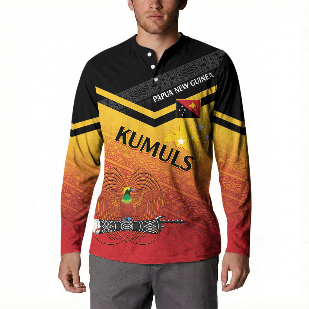 Papua New Guinea Custom Rugby The Kumuls Button Sweatshirt Motuan Inspired Pattern LT7 - Polynesian Pride
