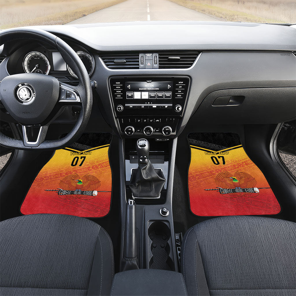 Papua New Guinea Custom Rugby The Kumuls Car Mats Motuan Inspired Pattern LT7 Set 2pcs - Front Multicolor - Polynesian Pride