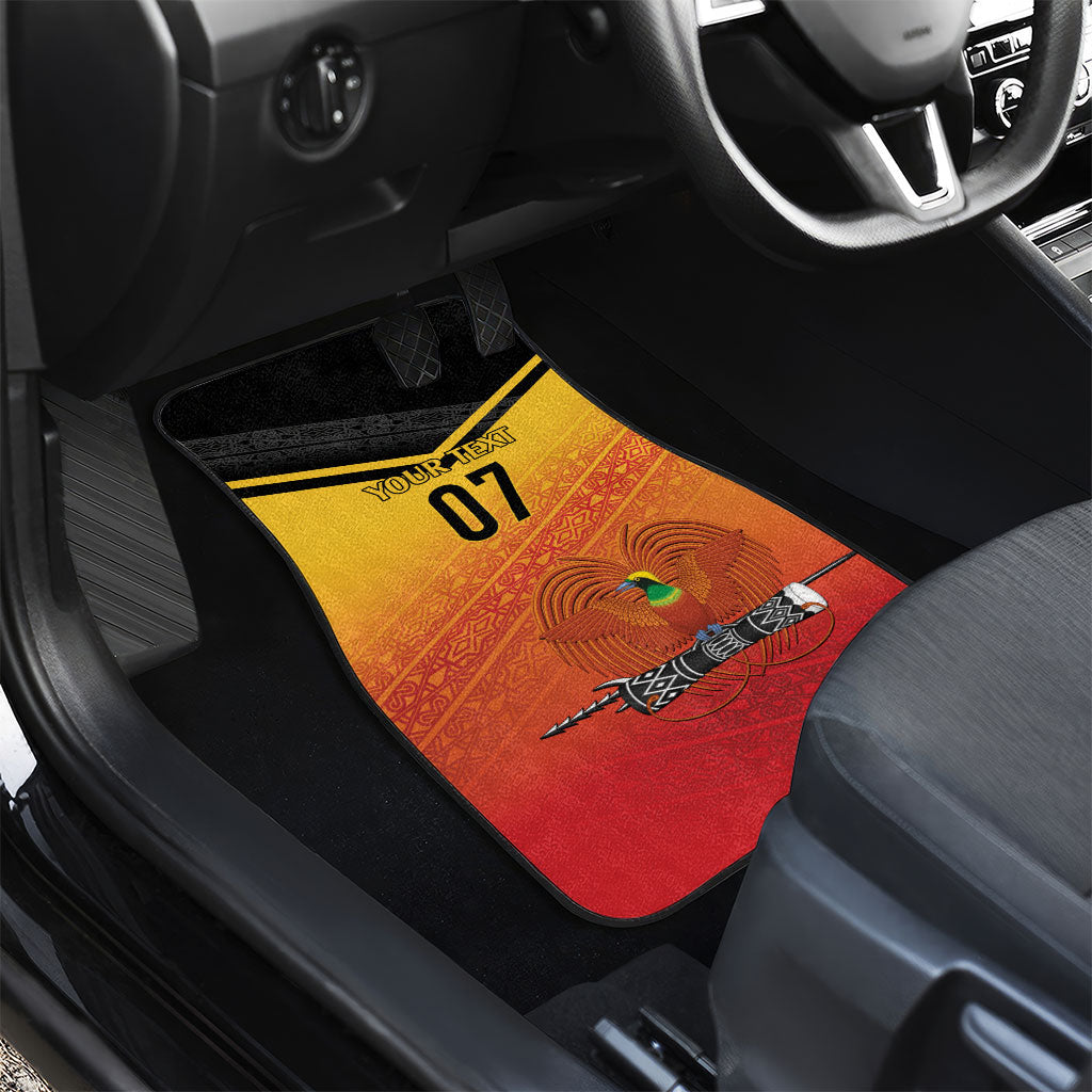 Papua New Guinea Custom Rugby The Kumuls Car Mats Motuan Inspired Pattern LT7 - Polynesian Pride