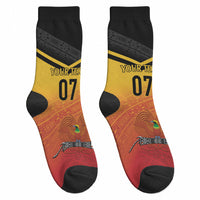 Papua New Guinea Custom Rugby The Kumuls Crew Socks Motuan Inspired Pattern LT7 - Polynesian Pride