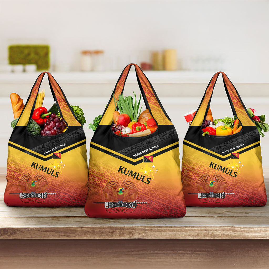 Papua New Guinea Rugby The Kumuls Grocery Bag Motuan Inspired Pattern LT7 3-pack One Size Multicolor - Polynesian Pride
