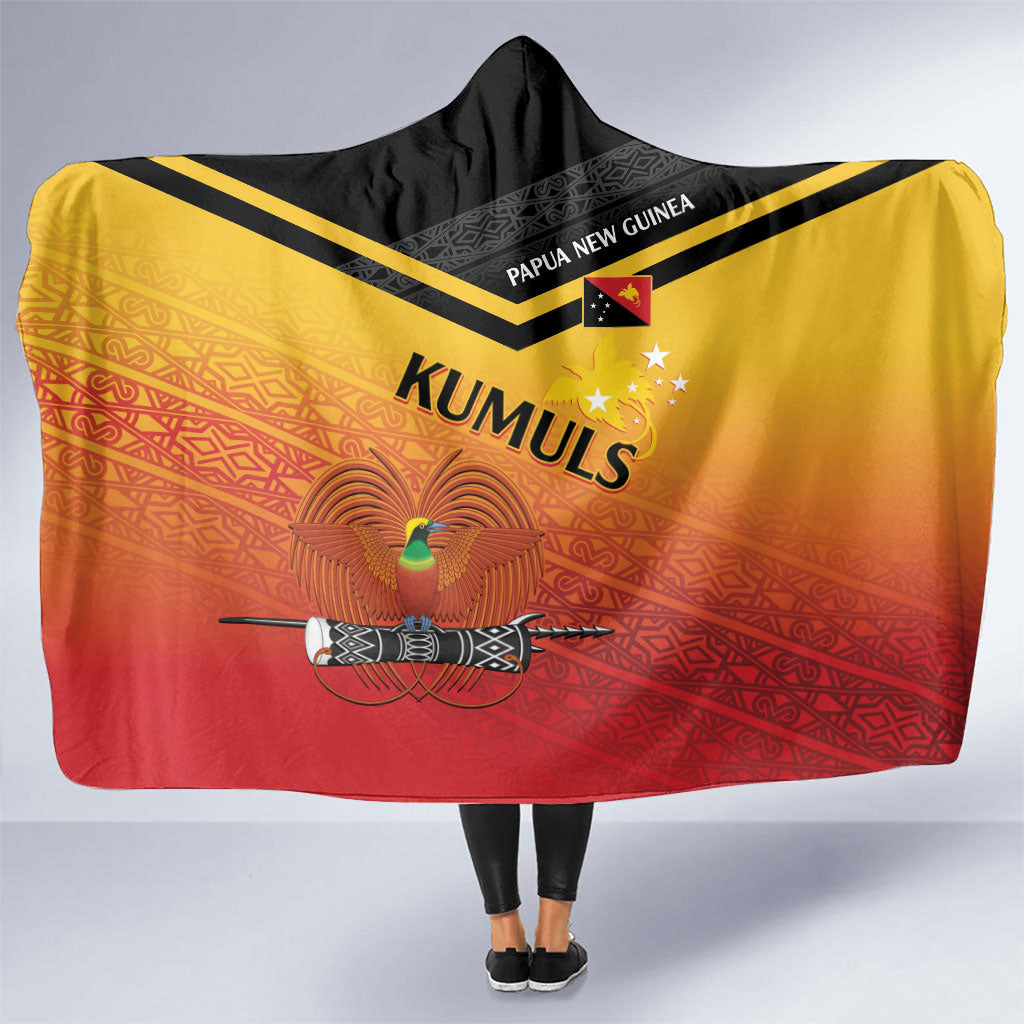 Papua New Guinea Rugby The Kumuls Hooded Blanket Motuan Inspired Pattern LT7 One Size Multicolor - Polynesian Pride