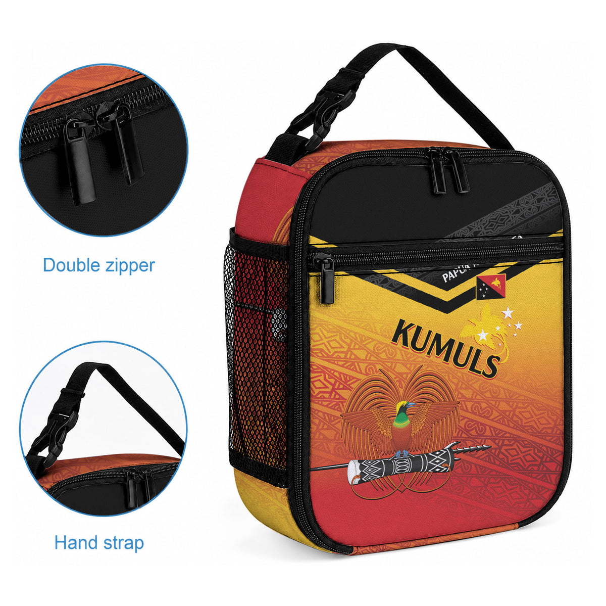 Papua New Guinea Rugby The Kumuls Lunch Bag Motuan Inspired Pattern LT7 - Polynesian Pride