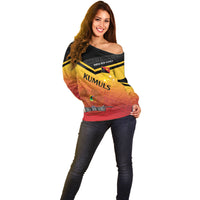 Papua New Guinea Custom Rugby The Kumuls Off Shoulder Sweater Motuan Inspired Pattern LT7 - Polynesian Pride