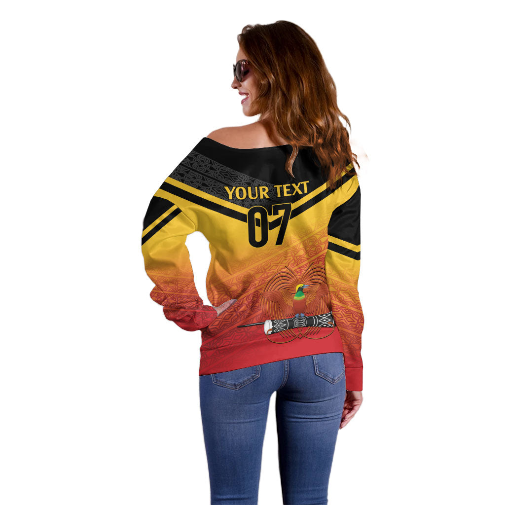 Papua New Guinea Custom Rugby The Kumuls Off Shoulder Sweater Motuan Inspired Pattern LT7 - Polynesian Pride