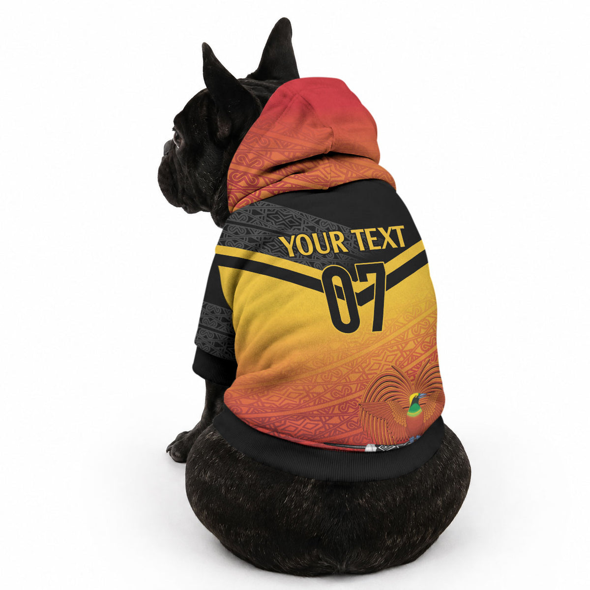 Papua New Guinea Custom Rugby The Kumuls Pet Hoodie Motuan Inspired Pattern LT7 - Polynesian Pride