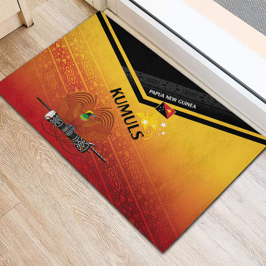Papua New Guinea Rugby The Kumuls Rubber Doormat Motuan Inspired Pattern LT7 - Polynesian Pride