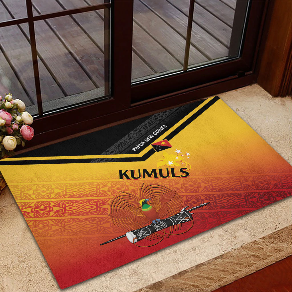 Papua New Guinea Rugby The Kumuls Rubber Doormat Motuan Inspired Pattern LT7 - Polynesian Pride