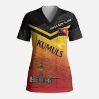 Papua New Guinea Custom Rugby The Kumuls Scrub Top Motuan Inspired Pattern LT7 Adult Multicolor - Polynesian Pride