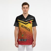 Papua New Guinea Custom Rugby The Kumuls Scrub Top Motuan Inspired Pattern LT7 - Polynesian Pride