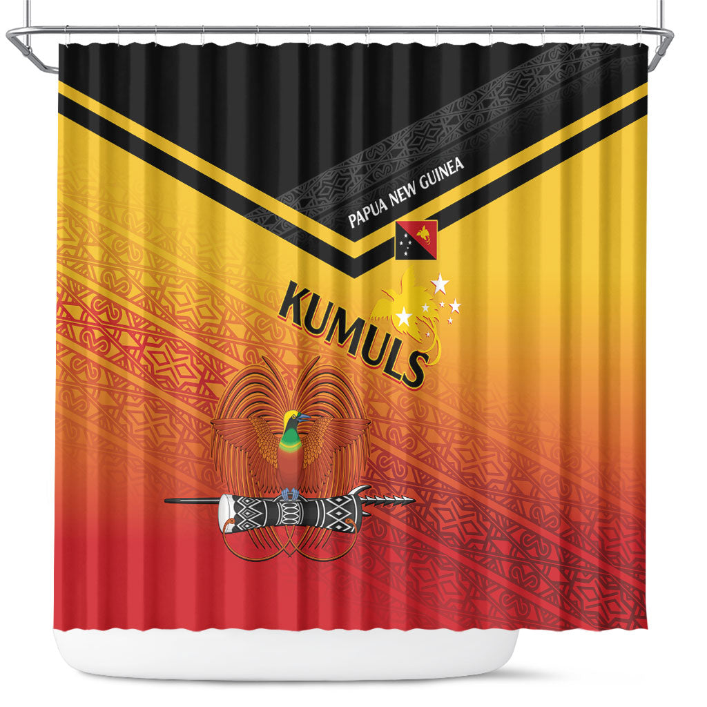 Papua New Guinea Rugby The Kumuls Shower Curtain Motuan Inspired Pattern LT7 Multicolor - Polynesian Pride