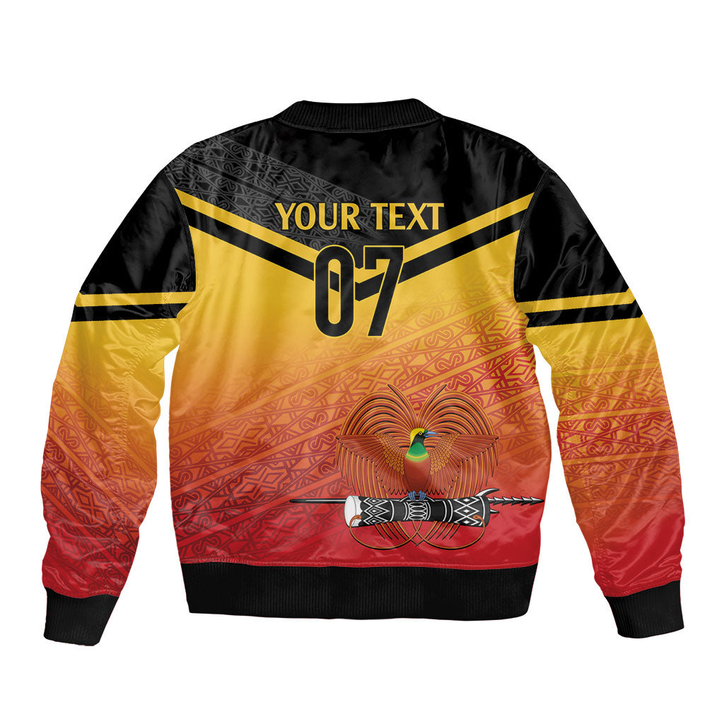 Papua New Guinea Custom Rugby The Kumuls Sleeve Zip Bomber Jacket Motuan Inspired Pattern LT7 - Polynesian Pride