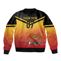 Papua New Guinea Custom Rugby The Kumuls Sleeve Zip Bomber Jacket Motuan Inspired Pattern LT7 - Polynesian Pride