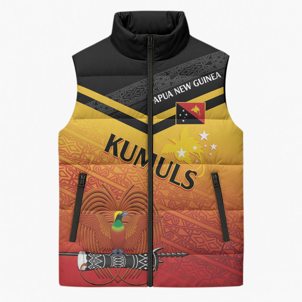 Papua New Guinea Custom Rugby The Kumuls Sleeveless Puffer Jacket Motuan Inspired Pattern LT7 Unisex Multicolor - Polynesian Pride