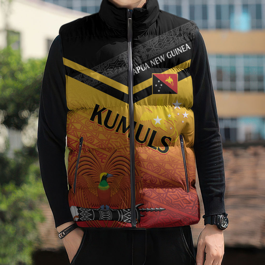 Papua New Guinea Custom Rugby The Kumuls Sleeveless Puffer Jacket Motuan Inspired Pattern LT7 - Polynesian Pride