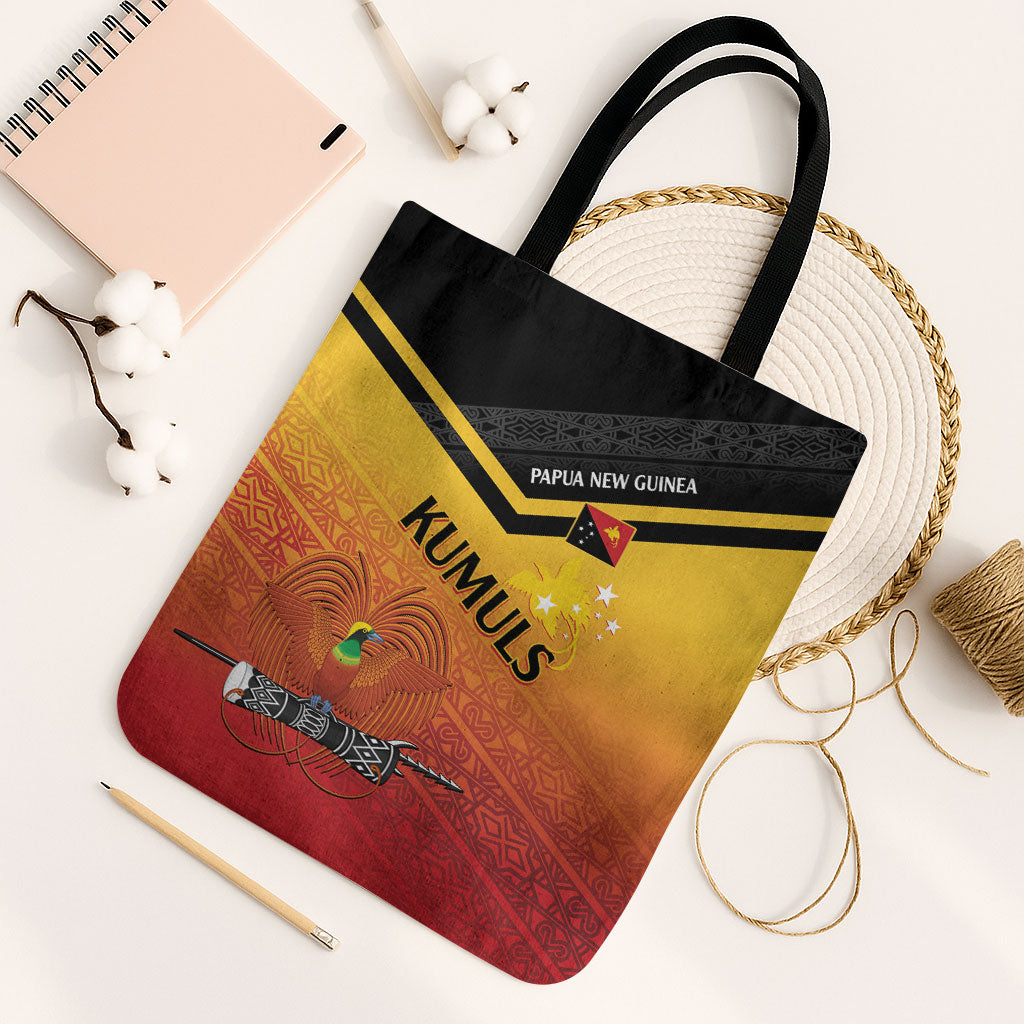 Papua New Guinea Rugby The Kumuls Tote Bag Motuan Inspired Pattern LT7 Black Strap One Size Multicolor - Polynesian Pride