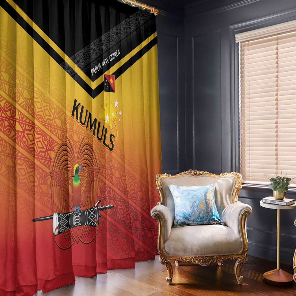 Papua New Guinea Rugby The Kumuls Window Curtain Motuan Inspired Pattern LT7 - Polynesian Pride