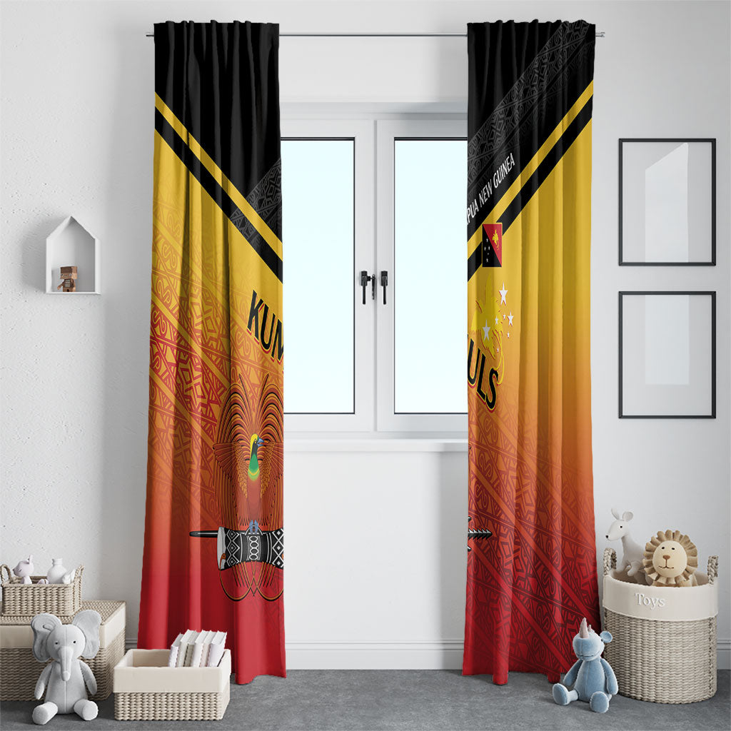 Papua New Guinea Rugby The Kumuls Window Curtain Motuan Inspired Pattern LT7 - Polynesian Pride