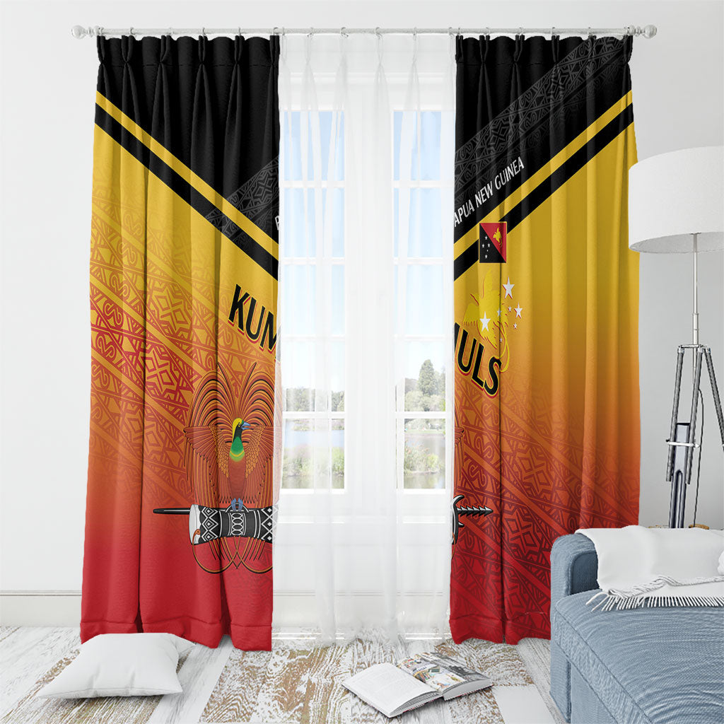 Papua New Guinea Rugby The Kumuls Window Curtain Motuan Inspired Pattern LT7 - Polynesian Pride