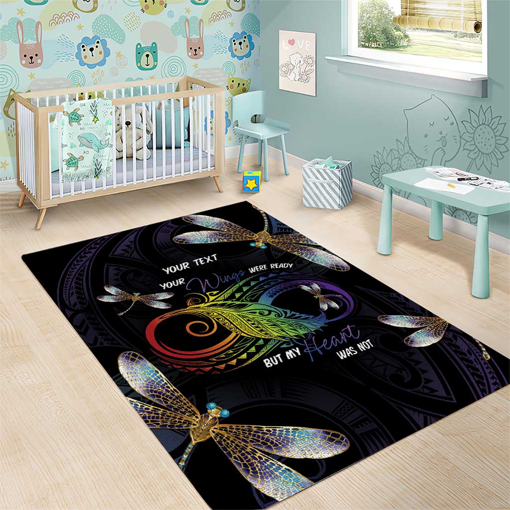 Personalised Polynesian Memorial Area Rug Your Wings Were Ready But My Heart Was Not
