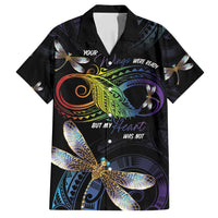 Personalised Polynesian Memorial Family Matching Off Shoulder Maxi Dress and Hawaiian Shirt Your Wings Were Ready But My Heart Was Not LT7 Dad's Shirt - Short Sleeve Black - Polynesian Pride