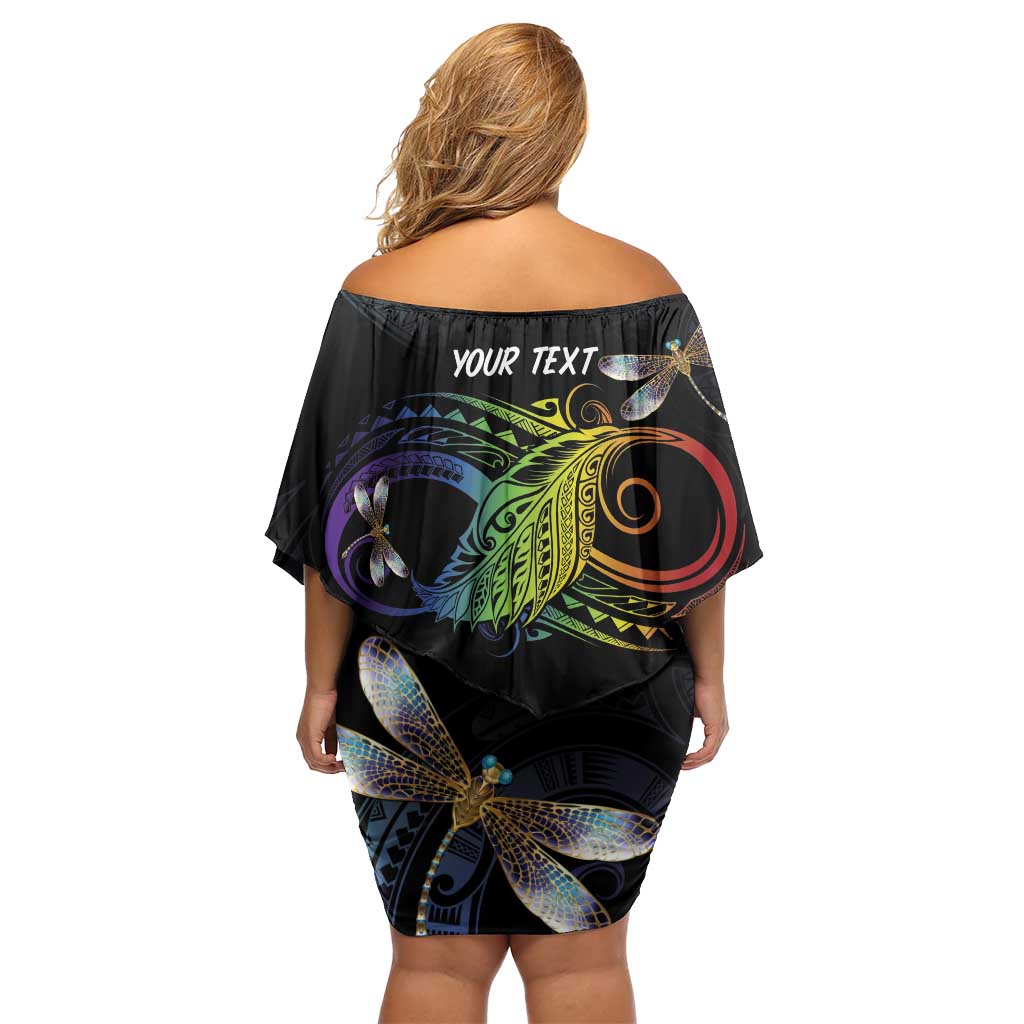 Personalised Polynesian Memorial Family Matching Off Shoulder Short Dress and Hawaiian Shirt Your Wings Were Ready But My Heart Was Not LT7 - Polynesian Pride