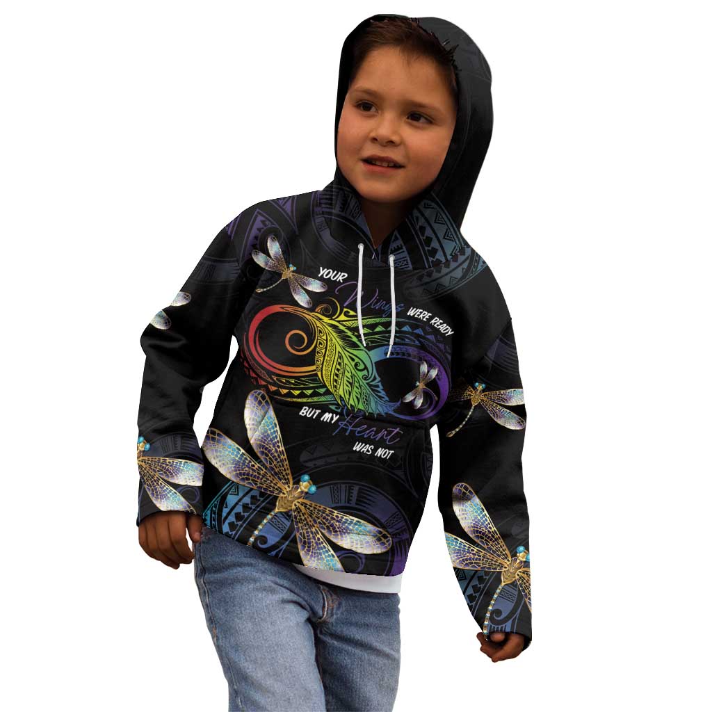 Personalised Polynesian Memorial Kid Hoodie Your Wings Were Ready But My Heart Was Not LT7 - Polynesian Pride