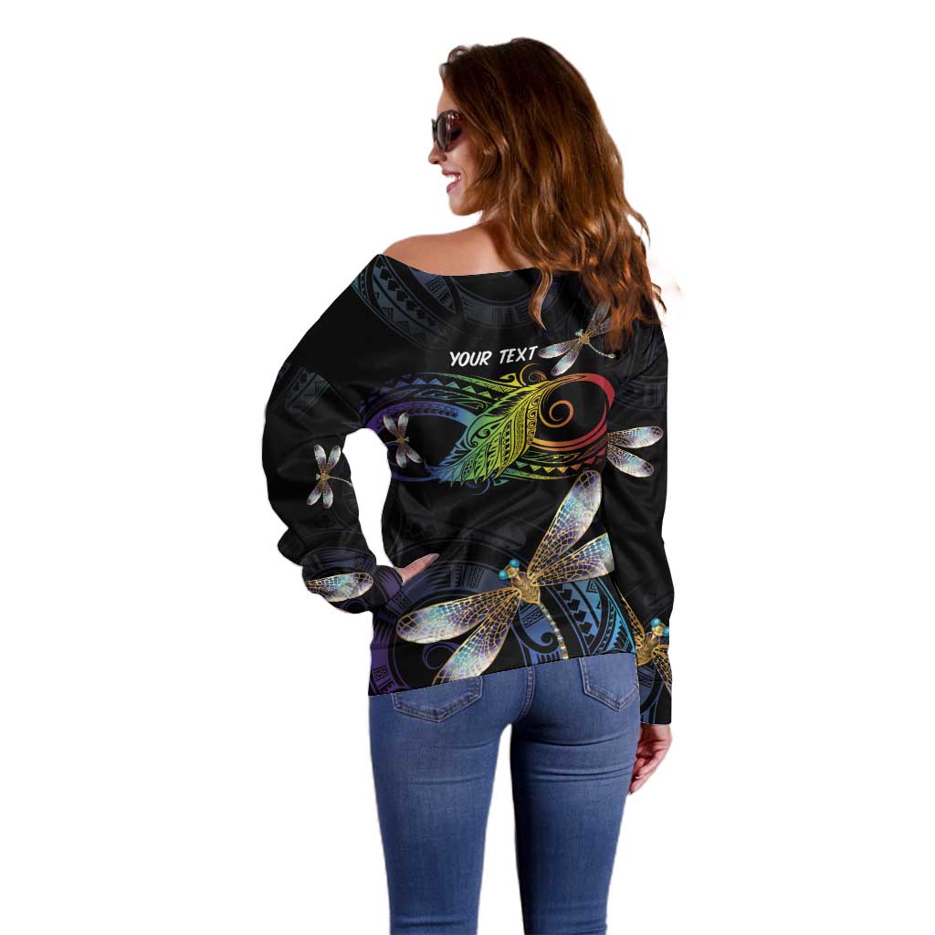 Personalised Polynesian Memorial Off Shoulder Sweater Your Wings Were Ready But My Heart Was Not LT7 - Polynesian Pride