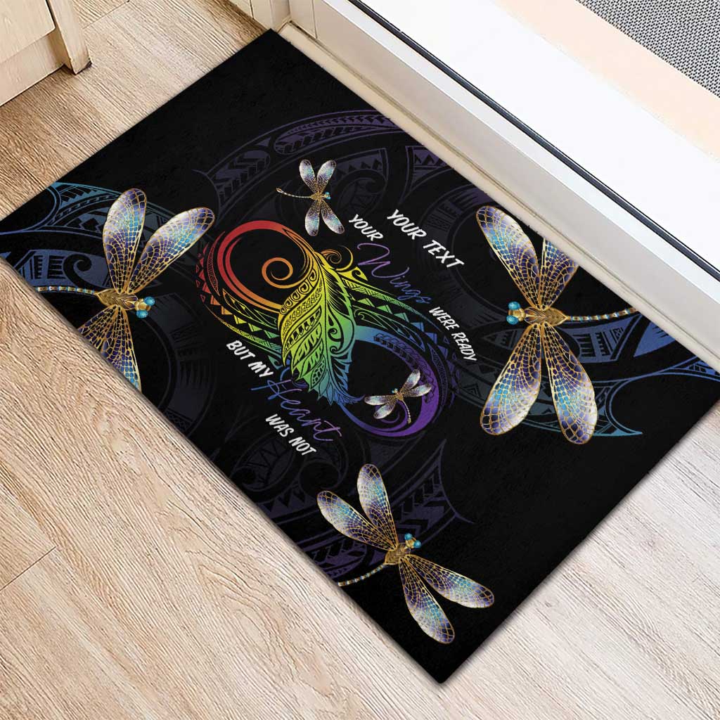 Personalised Polynesian Memorial Rubber Doormat Your Wings Were Ready But My Heart Was Not
