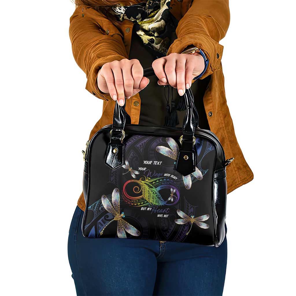 Personalised Polynesian Memorial Shoulder Handbag Your Wings Were Ready But My Heart Was Not LT7 One Size Black - Polynesian Pride