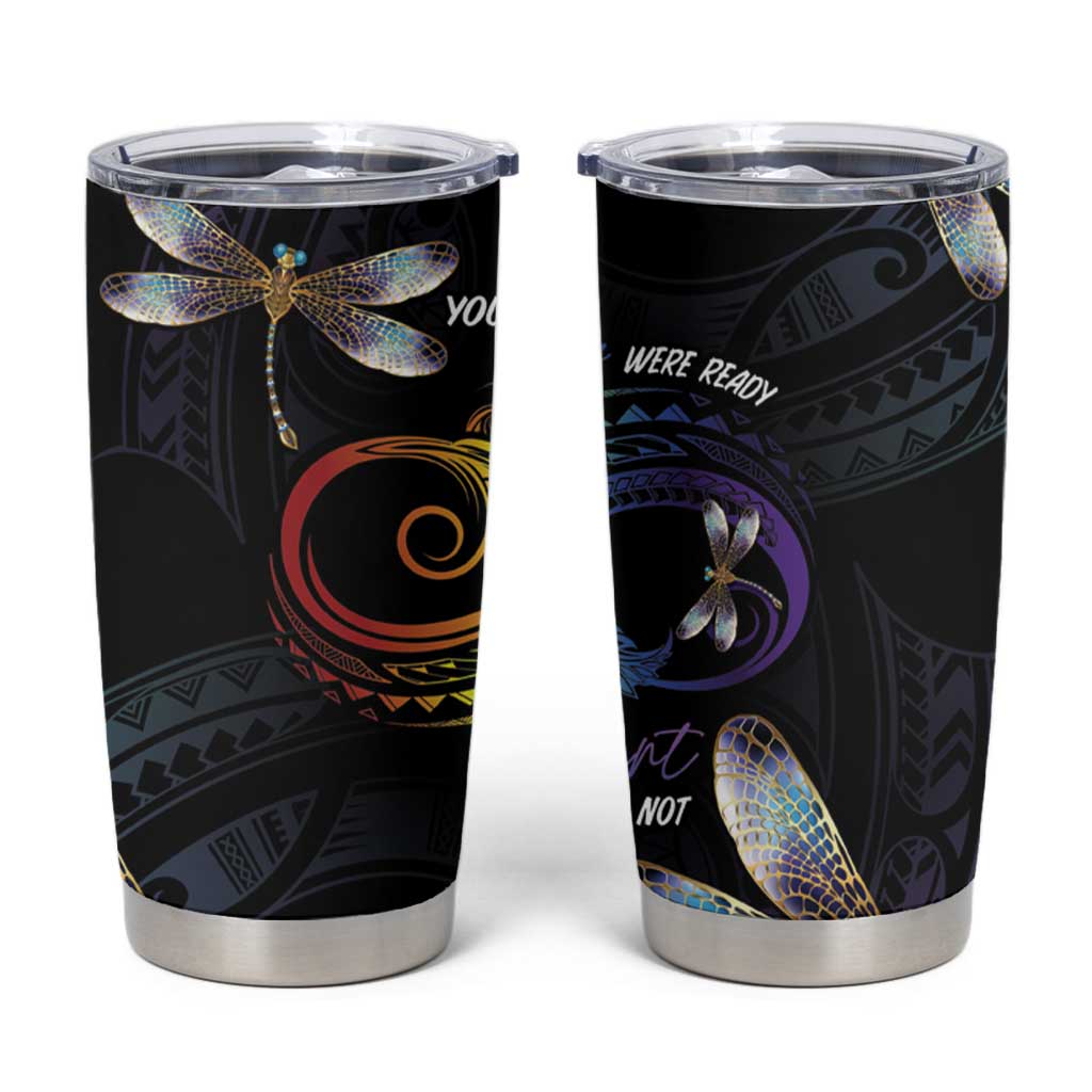 Personalised Polynesian Memorial Tumbler Cup Your Wings Were Ready But My Heart Was Not LT7 Black - Polynesian Pride