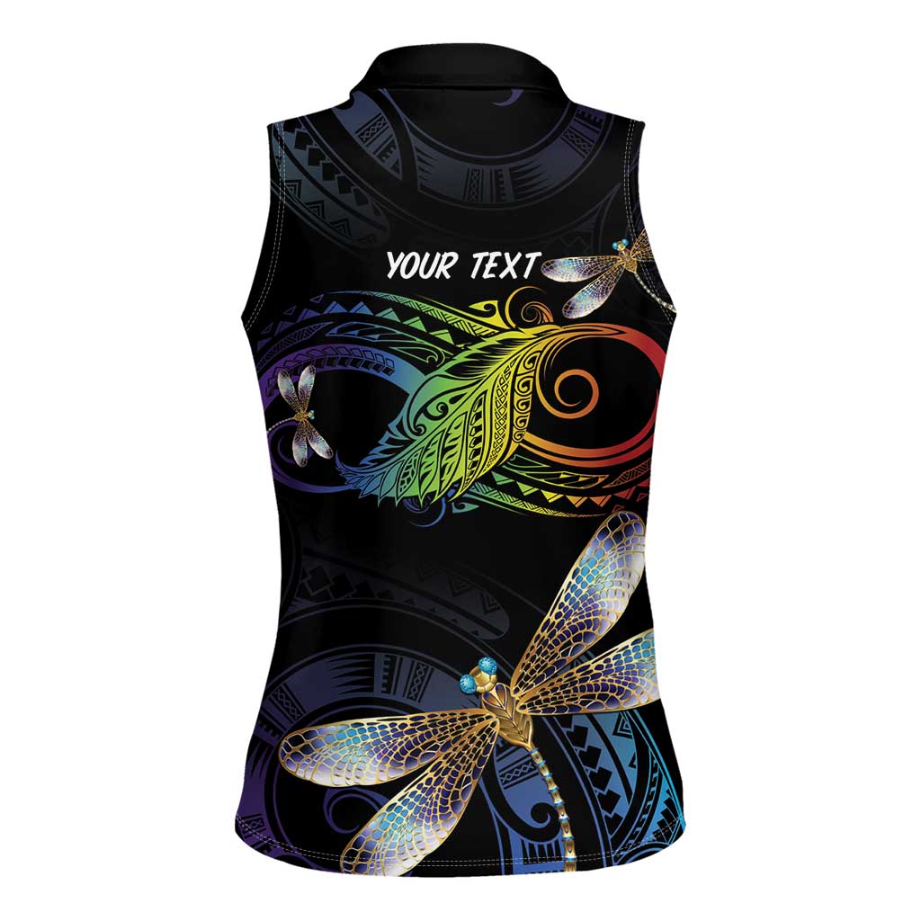 Personalised Polynesian Memorial Women Sleeveless Polo Shirt Your Wings Were Ready But My Heart Was Not