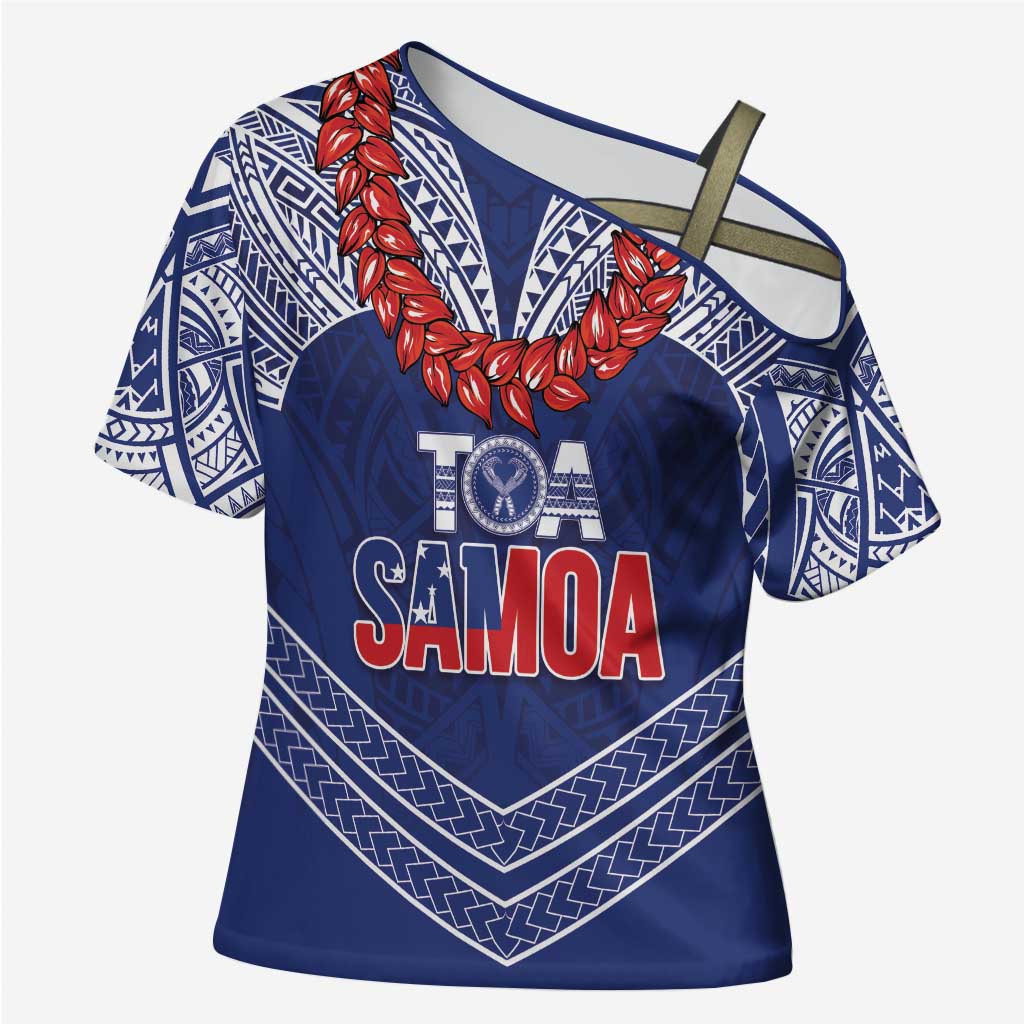Toa Samoa Rugby Custom Cross Shoulder Shirt Ulafala Mix Nifo'oti - Polynesian Pride