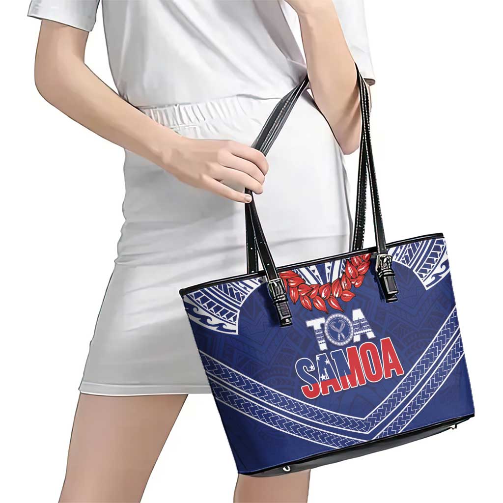 Toa Samoa Rugby Leather Tote Bag Ulafala Mix Nifo'oti - Polynesian Pride