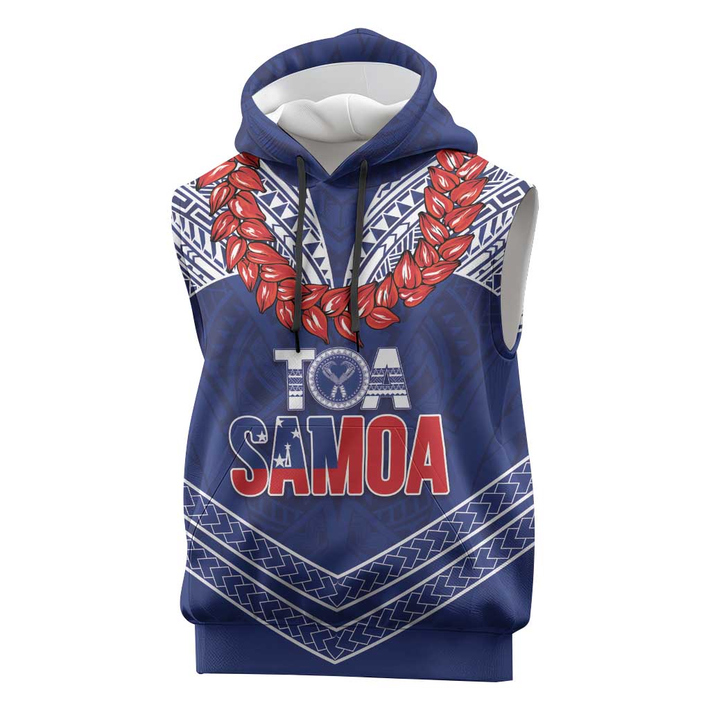 Toa Samoa Rugby Custom Sleeveless Hoodie Ulafala Mix Nifo'oti - Polynesian Pride