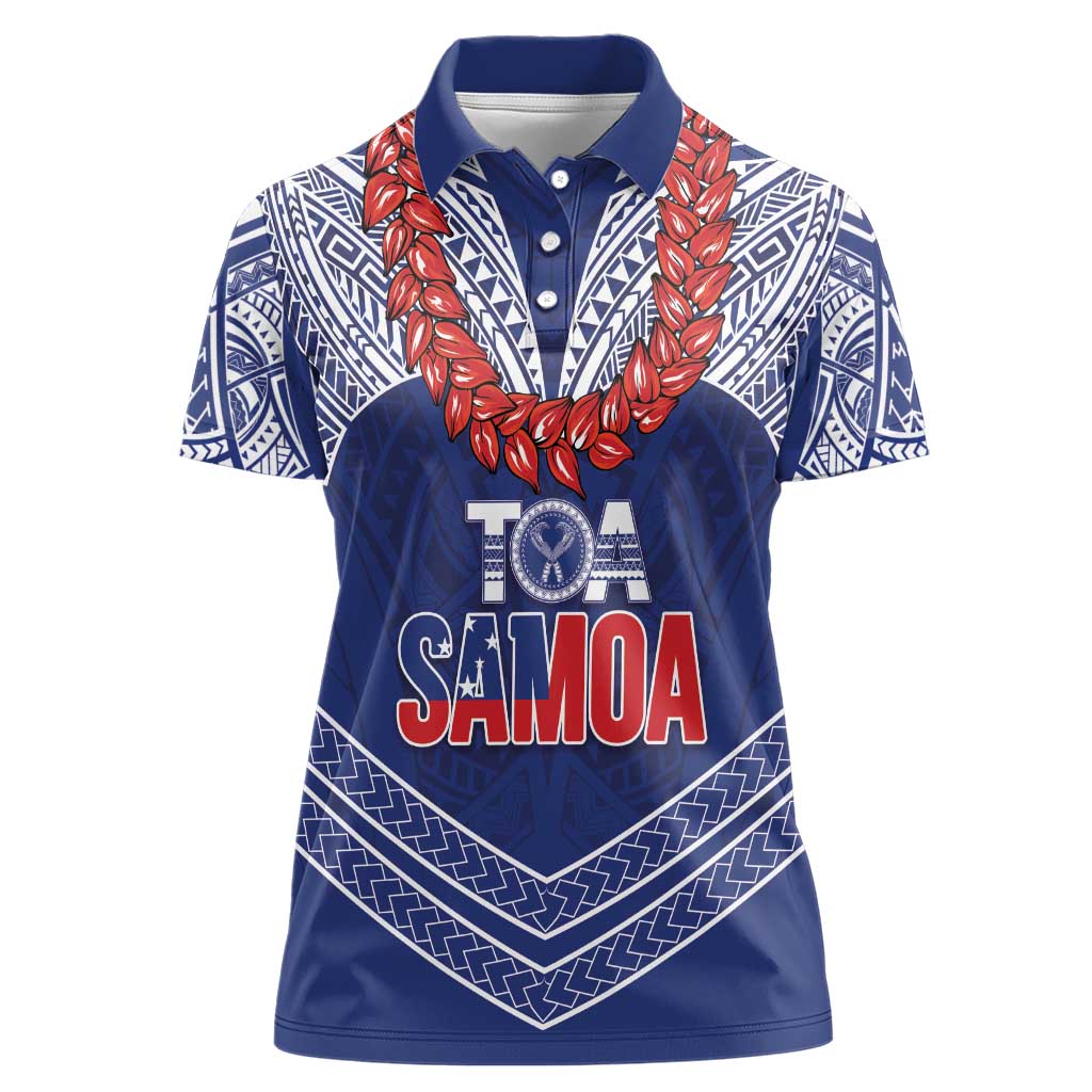 Toa Samoa Rugby Custom Women Polo Shirt Ulafala Mix Nifo'oti - Polynesian Pride