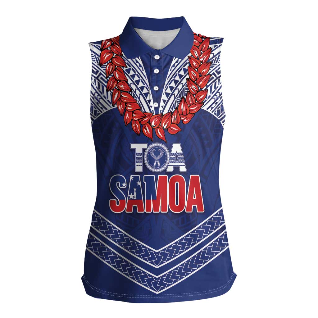 Toa Samoa Rugby Custom Women Sleeveless Polo Shirt Ulafala Mix Nifo'oti - Polynesian Pride