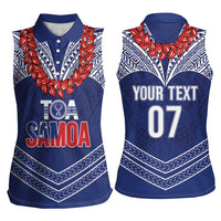 Toa Samoa Rugby Custom Women Sleeveless Polo Shirt Ulafala Mix Nifo'oti - Polynesian Pride
