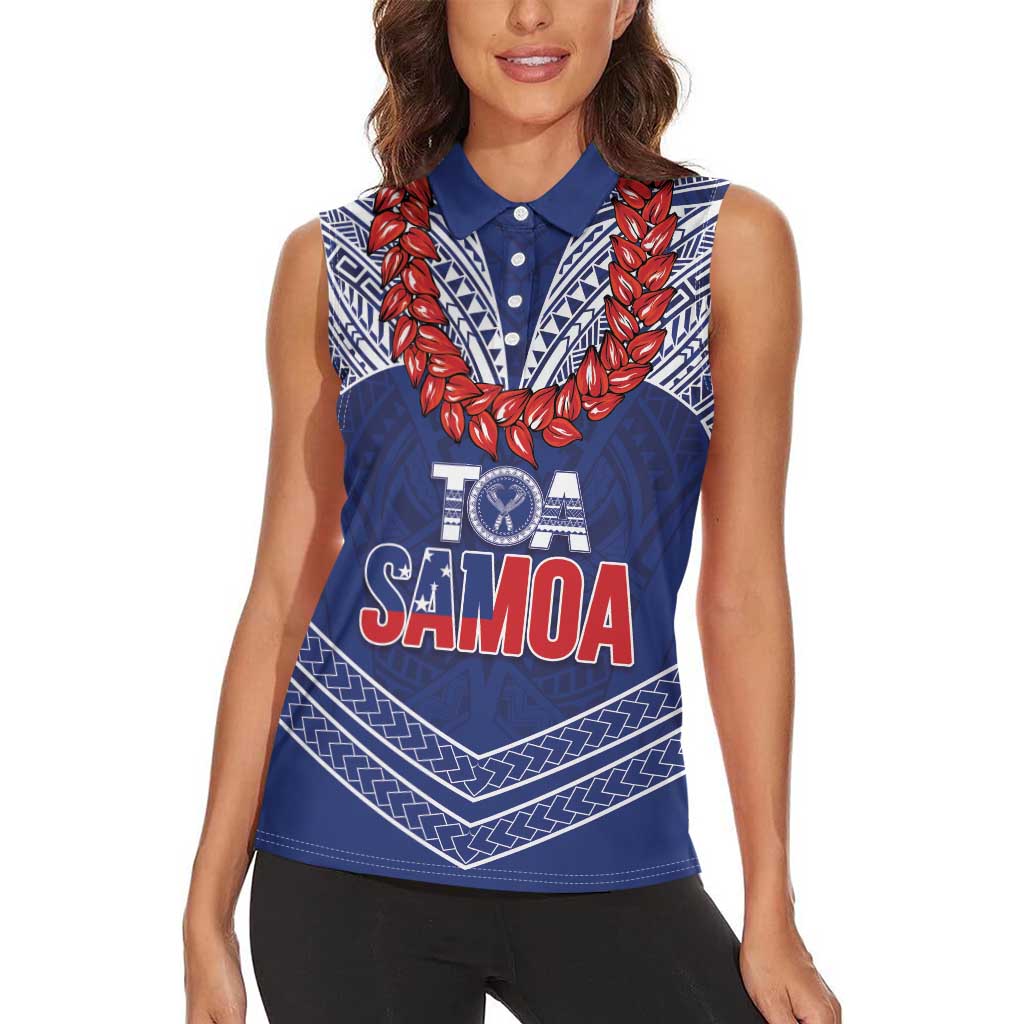 Toa Samoa Rugby Custom Women Sleeveless Polo Shirt Ulafala Mix Nifo'oti - Polynesian Pride