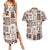 Hawaii Christmas Retro Patchwork Couples Matching Summer Maxi Dress and Hawaiian Shirt Brown LT7 Brown - Polynesian Pride