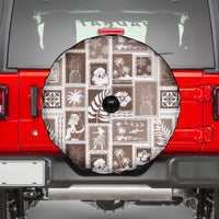Hawaii Christmas Retro Patchwork Spare Tire Cover Brown LT7 - Polynesian Pride