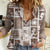 Hawaii Christmas Retro Patchwork Women Casual Shirt Brown LT7 Female Brown - Polynesian Pride