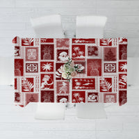 Hawaii Christmas Retro Patchwork Tablecloth Red LT7 Red - Polynesian Pride