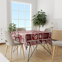 Hawaii Christmas Retro Patchwork Tablecloth Red LT7 - Polynesian Pride