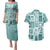 Hawaii Christmas Retro Patchwork Couples Matching Puletasi Dress and Hawaiian Shirt Teal LT7 Teal - Polynesian Pride